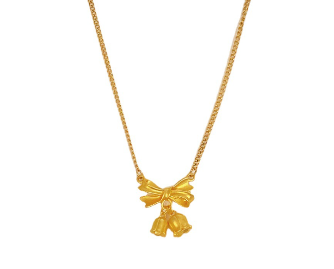 [MonoGleam] Gold-Plated Lily of the Valley Necklaces – Elegant Flower Pendant Jewelry