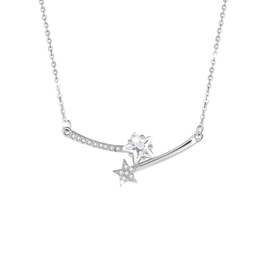 [MonoGleam] Silver Shooting Star Pendant Necklaces