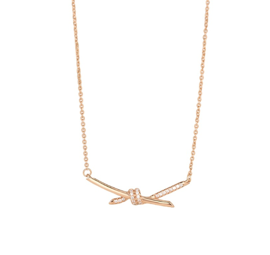 [MonoGleam] Rose Gold Knot Pendant Necklaces